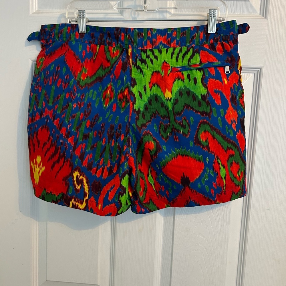 Ralph Lauren Purple Label Ikat Patterned Men’s Swim Trunks - Picture 8 of 13
